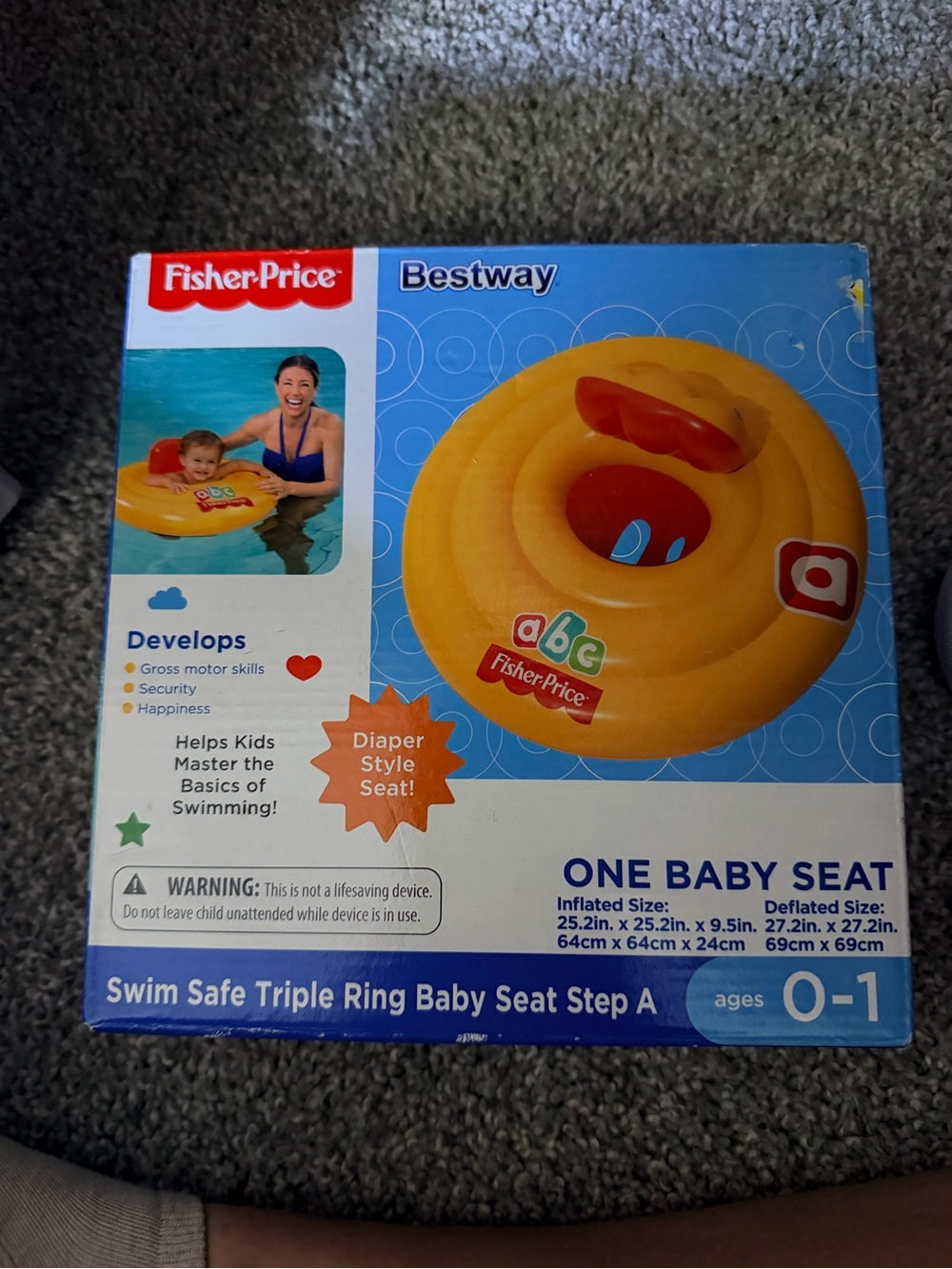 Fisher-Price Yellow Baby Swim Seat - ABC Inflatable